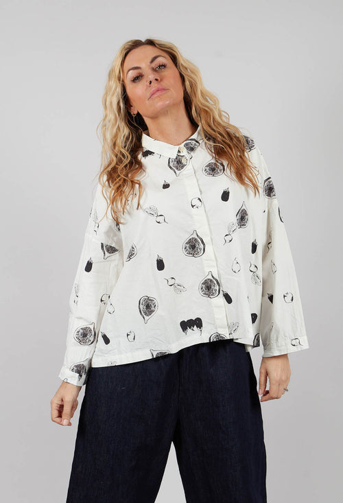 Cropped Shirt in Farmer's Market Print