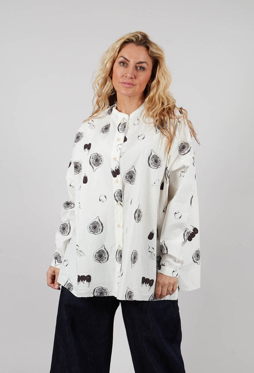 Collarless Shirt in Farmer's Market Print