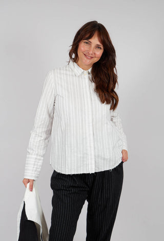 Cotton Shirt in Pearl Stripe