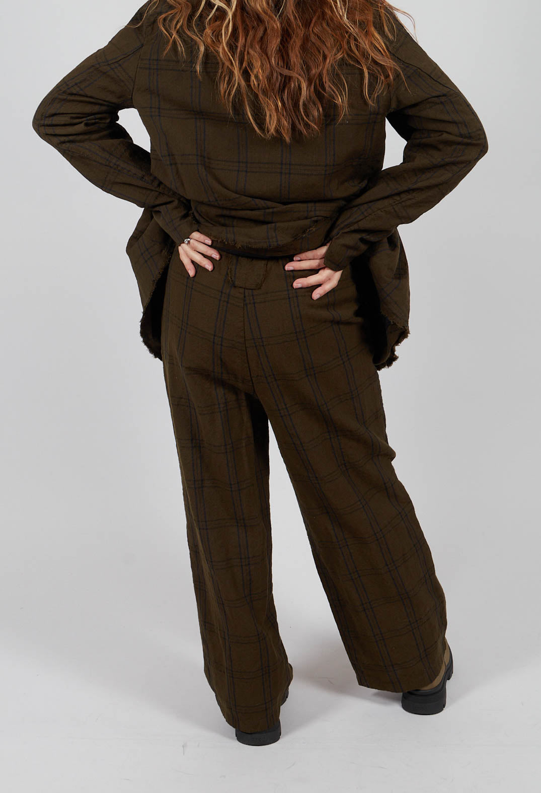 Wide Leg Trousers in Nut Brown