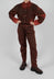Wide Leg Saddle Trouser in Red