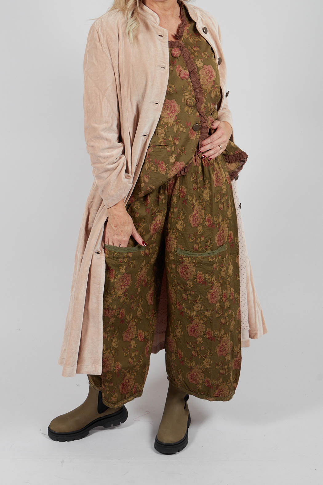 Gus Trousers in Popeline Mousse Fleure