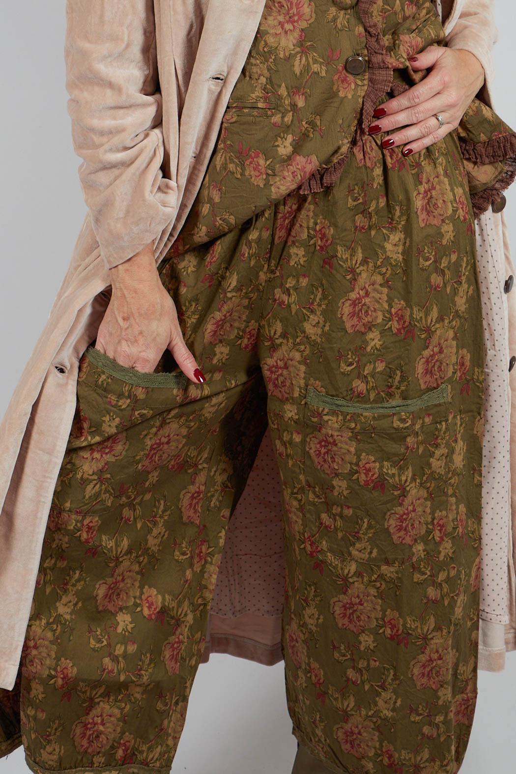 Gus Trousers in Popeline Mousse Fleure