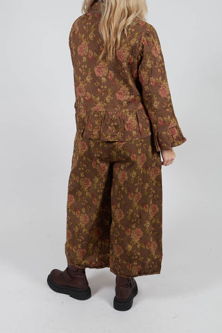 Gus Trousers in Popeline Havane Fleure