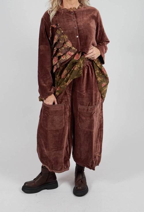 Gus Trousers in Velours Ras Bois de Rose