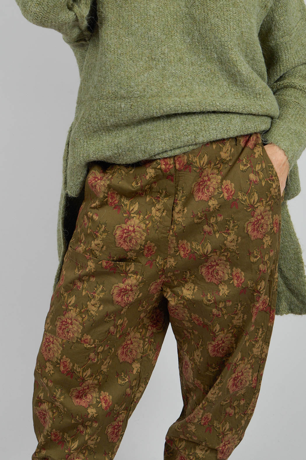 Gaston Trousers in Popeline Mousse Fleure