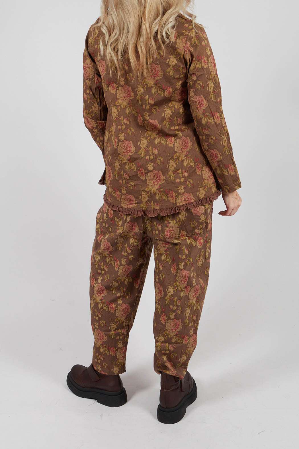 Gaston Trousers in Popeline Havane Fleure