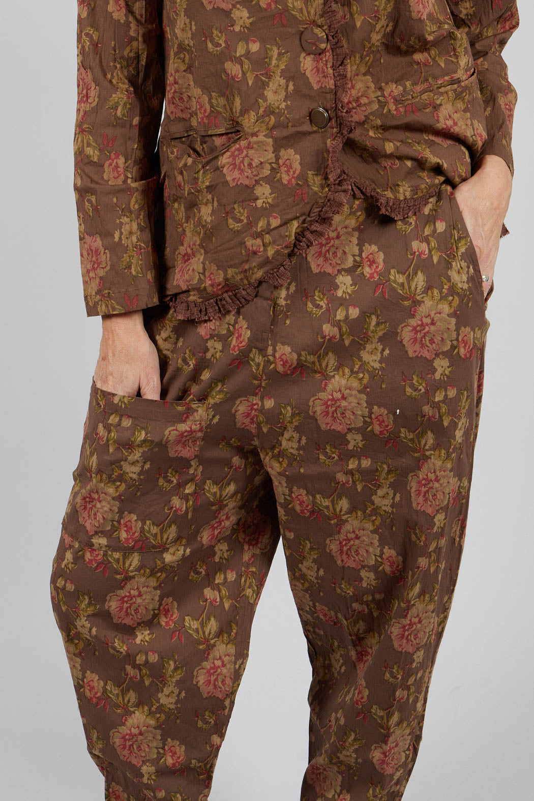 Gaston Trousers in Popeline Havane Fleure