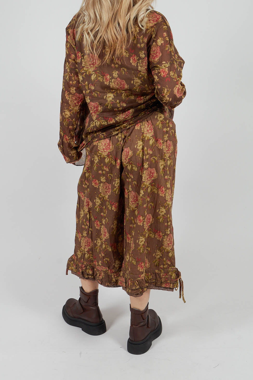 Robert Trousers in Coton Havane Fleurs