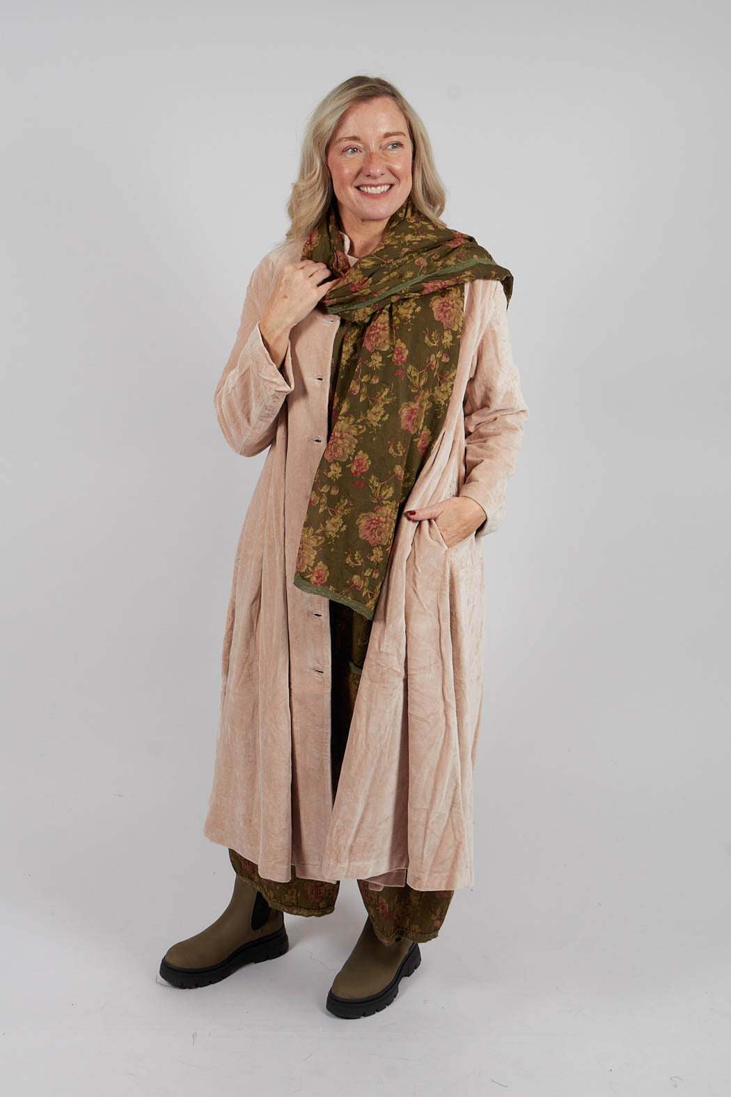 Pauline Scarf in Coton Mousse Fleurs