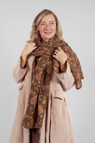 Pauline Scarf in Coton Havane Fleurs