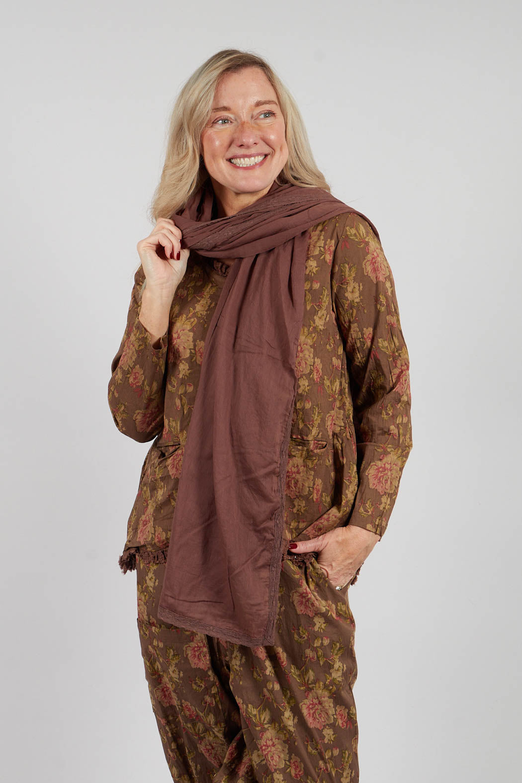 Pauline Scarf in Coton Bois de Rose