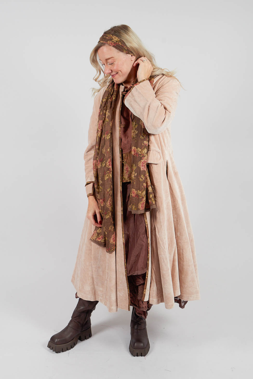 Bandeau Headband in Coton Havane Fleurs