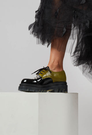 Yolai Lace Up Shoes in Spark Black and Kiwi