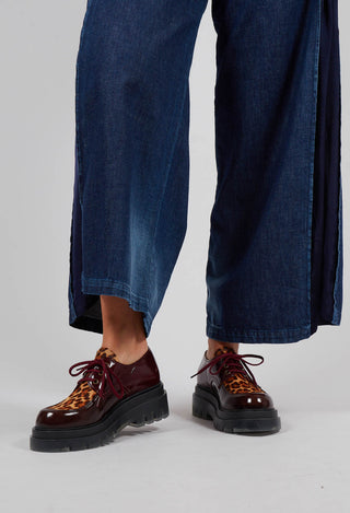 Yolai Lace Up Shoes in Leopard and Chocolate