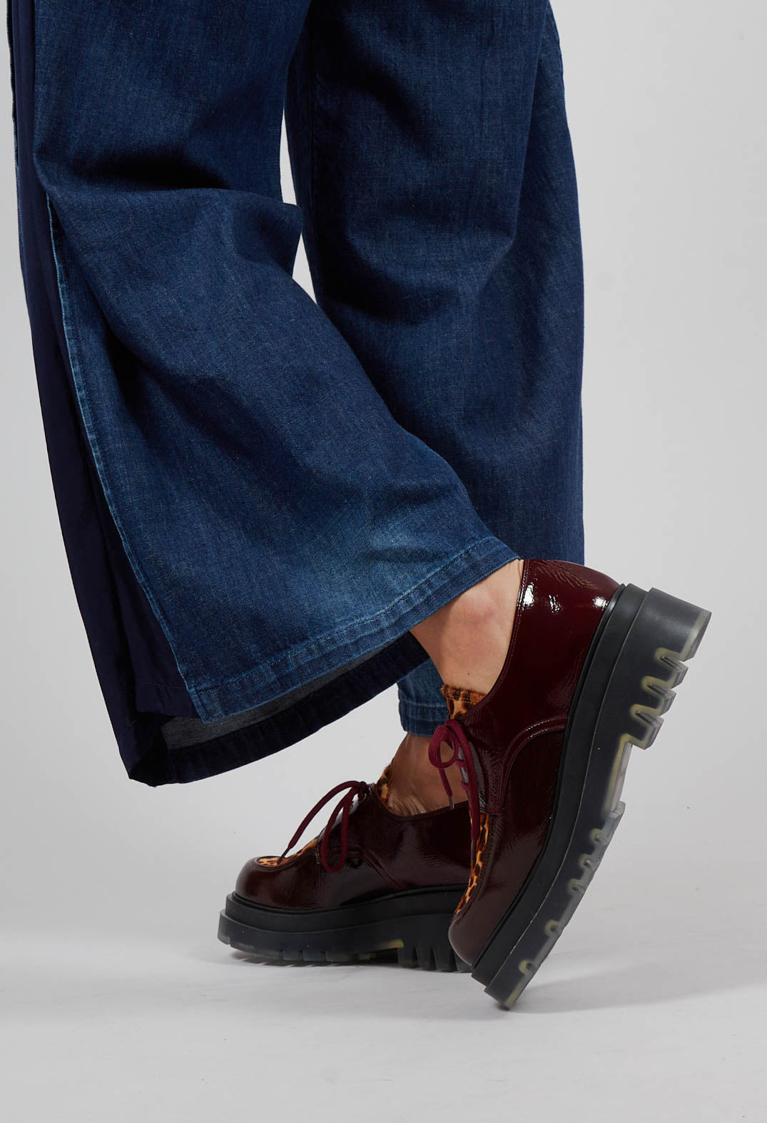 Yolai Lace Up Shoes in Leopard and Chocolate