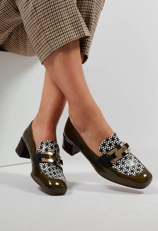 Ranci Slip On Shoes in Olive and Spark Black