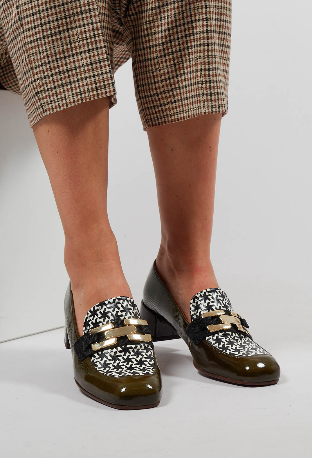 Ranci Slip On Shoes in Olive and Spark Black