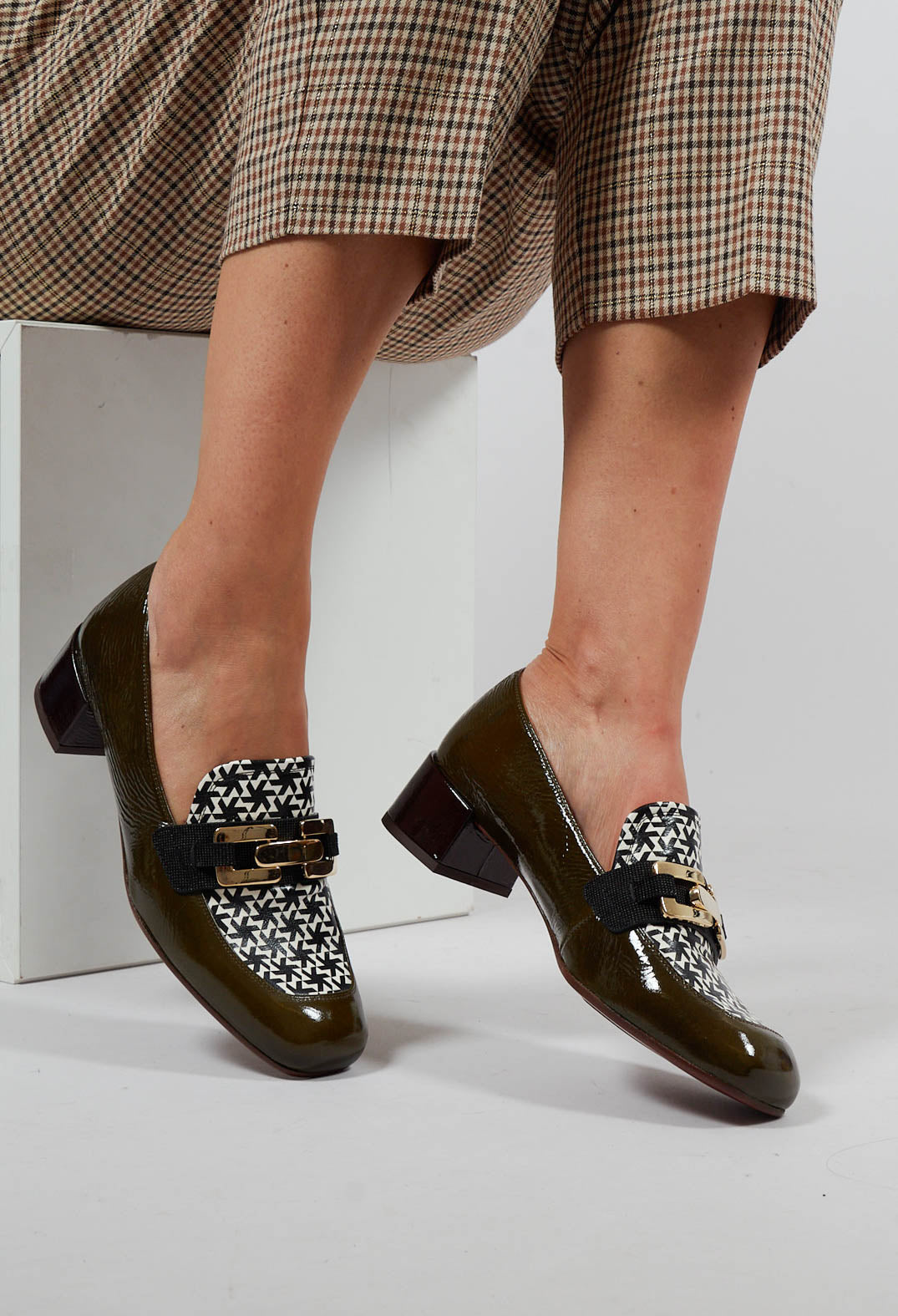 Ranci Slip On Shoes in Olive and Spark Black