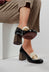 Sybro Block Heel Shoes in Black and Cream
