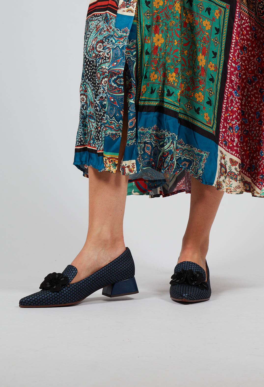 Hadros Low Heel Shoes in Navy
