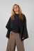 Draped Blouse in Carbone