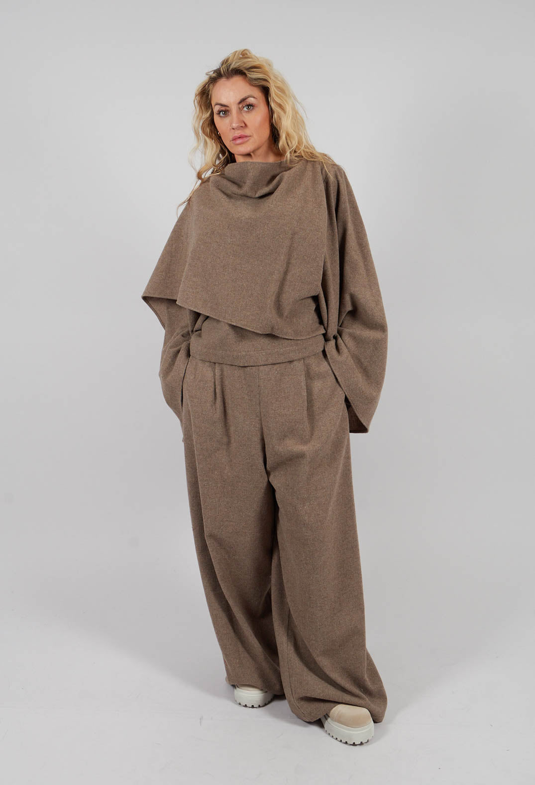 High Waist Trousers in Mud