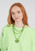 Across Extra Long Heart Necklace in Pistachio