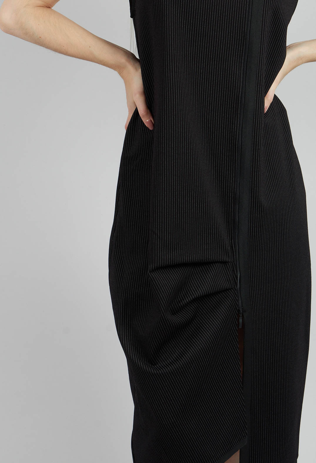 Prim Dress in Black with White Stripes