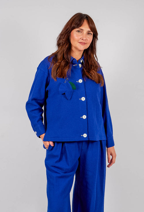 Brooch Shirt in Royal Blue