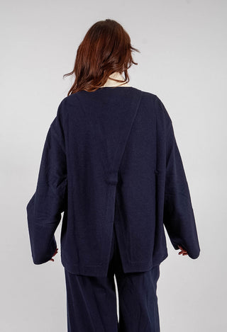 Contrast Trim Jacket in Navy