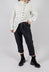 Tapered Turn Up Trouser in Black Stripe