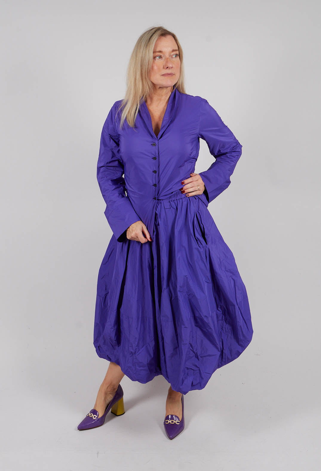 Puffball Skirt in Indigo