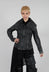 Slim Fit Gabardine Cotton Jacket in Coated Black