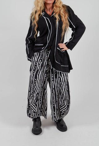 Wide Leg Trousers in Black and White