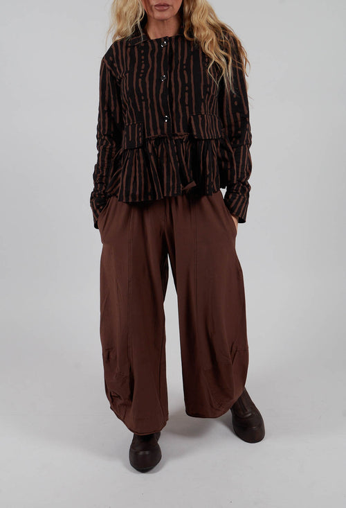 Wide Leg Trousers in Brown