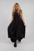 Sleeveless Midi Pinstripe Dress in Black