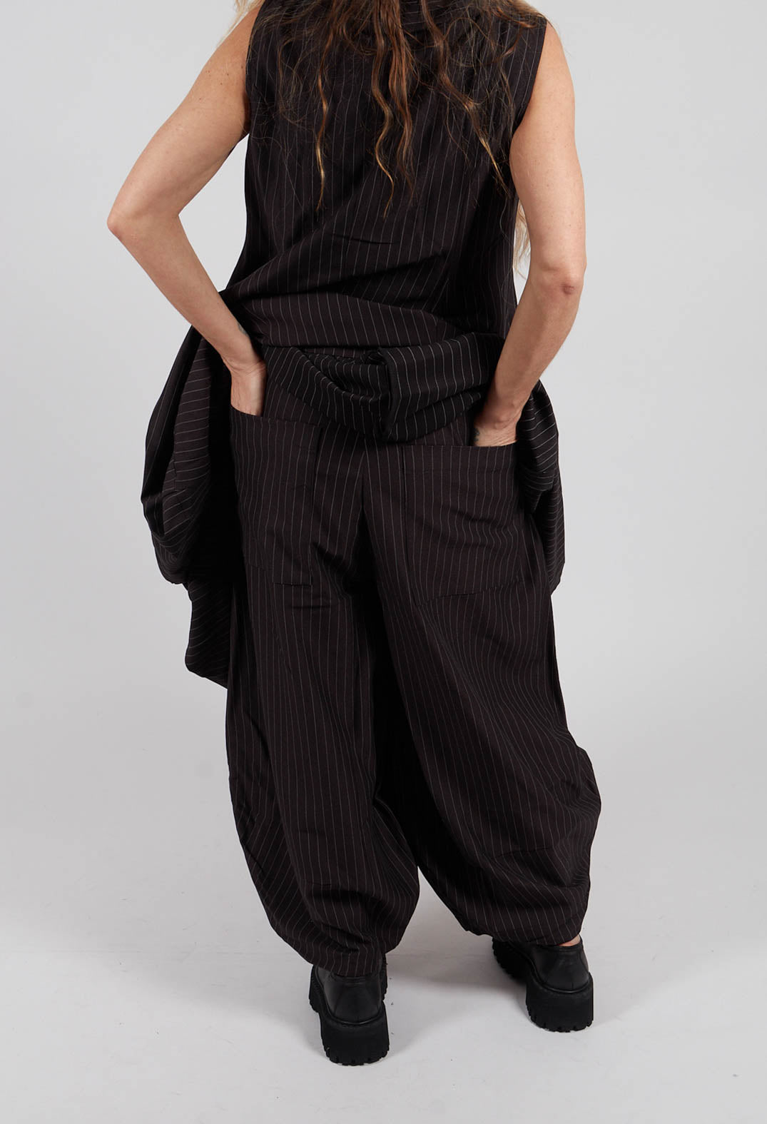 Wide Tulip Hem Trousers in Black