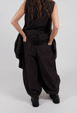 Wide Tulip Hem Trousers in Black
