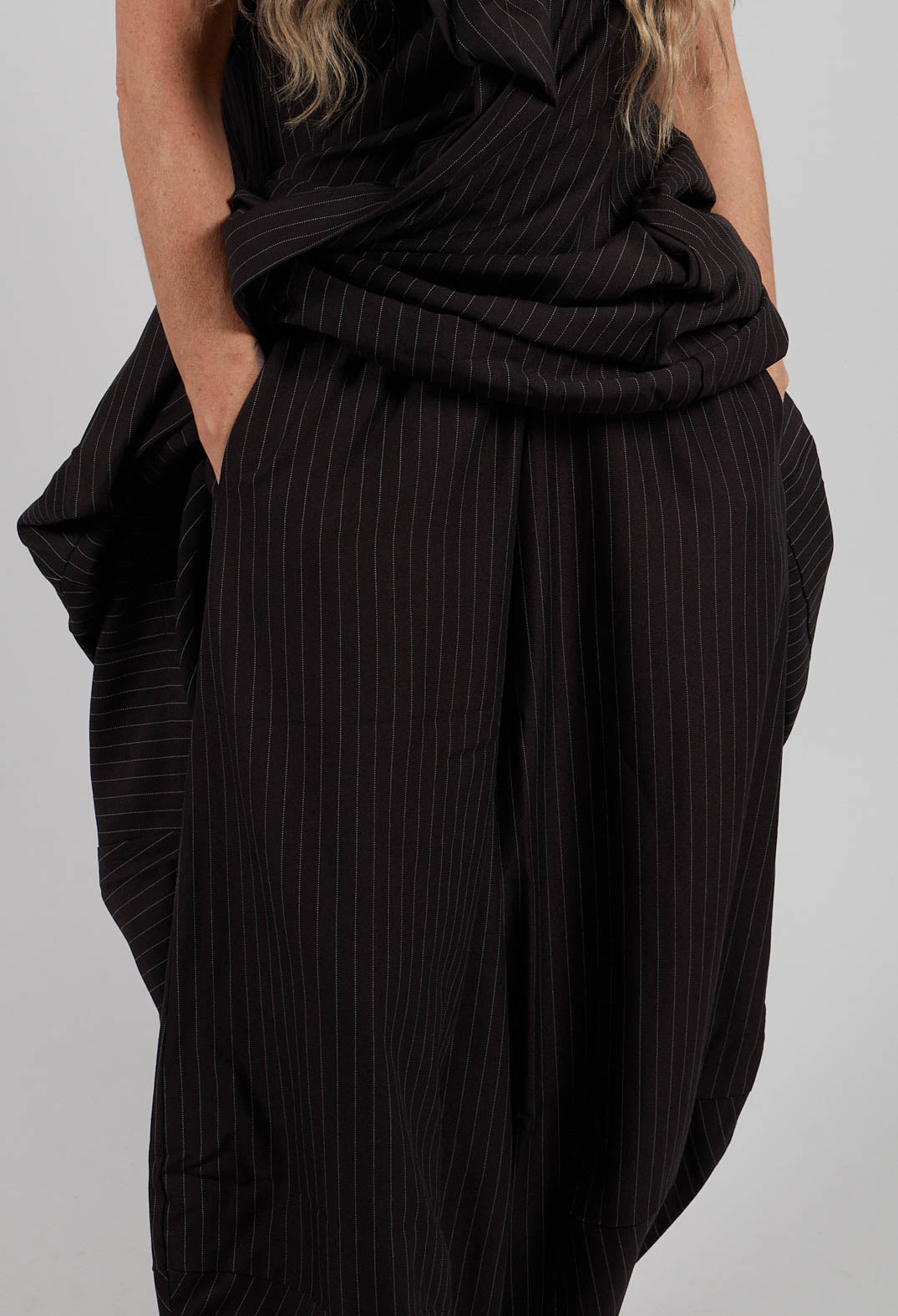 Wide Tulip Hem Trousers in Black