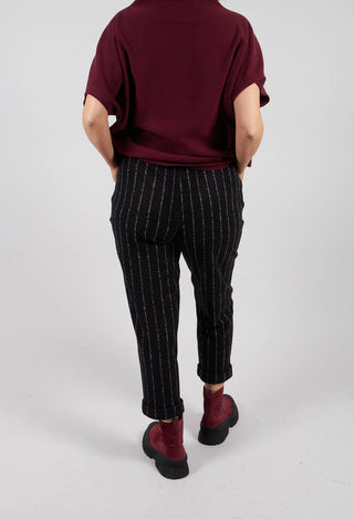 Geisha Long Trousers in Black Onyx Stripe
