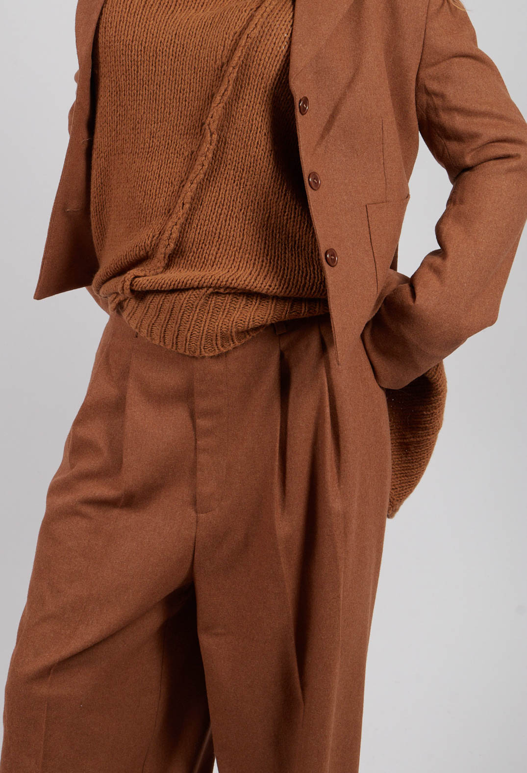 Wide Iva Trousers in Camel