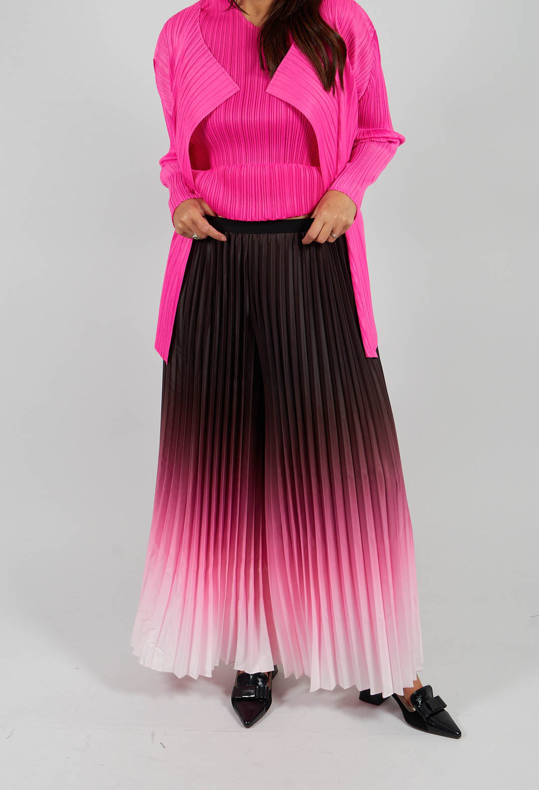 Boxy Trousers in Chocolate and Pink