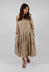 Pleated Boatneck Dress SC in Marron Glace