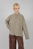 Short Collar Shirt V in Marron Glace