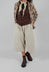 Velvet Wide Trousers in Oatmeal
