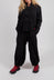 Relaxed Fit Trousers in Black with Red Insert