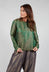 Brocade Silk Top in Metallic Green