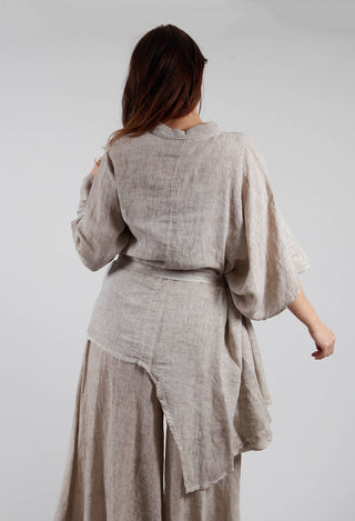 Aysmmetric Linen Dyed Shirt in Sand