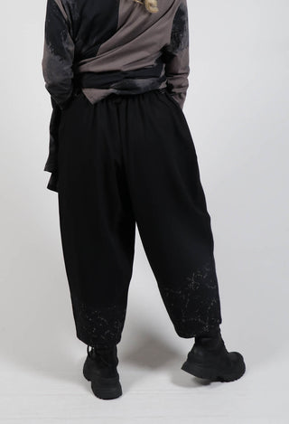 Balloon Trousers with Hem Detail in Black